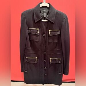 INC International Concepts Black Peacoat Utility Jacket